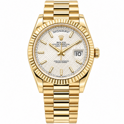 Rolex Day-Date 40MM 228238 18K YG Silver Motif Dial Watch